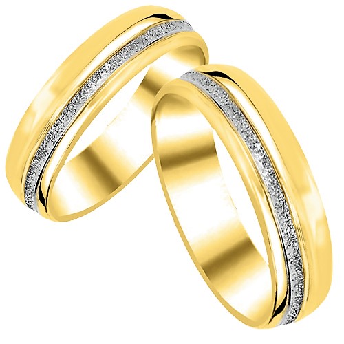 Σετ χρυσές φαρδιές βέρες Κ14