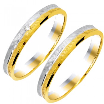 Σετ χρυσές δίχρωμες βέρες Κ14