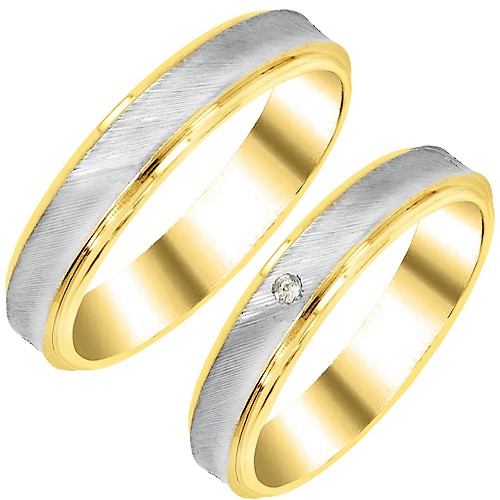 Σετ χρυσές δίχρωμες βέρες Κ14