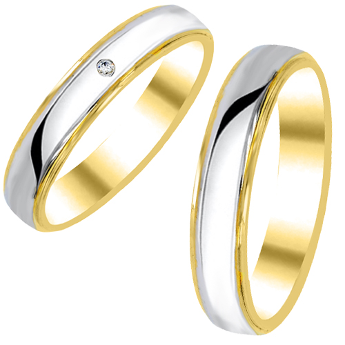 Σετ χρυσές δίχρωμες βέρες Κ14