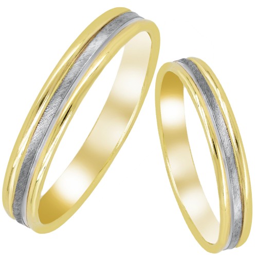 Σετ χρυσές δίχρωμες βέρες Κ14