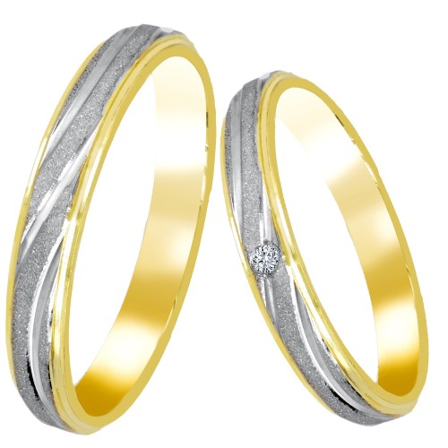 Σετ χρυσές δίχρωμες βέρες Κ14