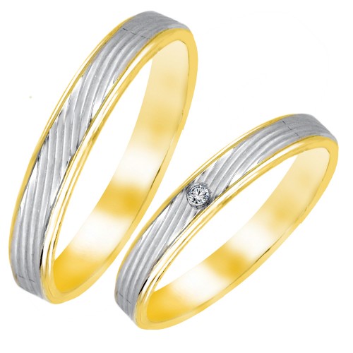 Σετ χρυσές δίχρωμες βέρες Κ14