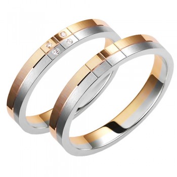 Σετ βέρες από κίτρινο και λευκό χρυσό Κ14