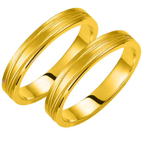 Σετ βέρες από κίτρινο χρυσό 14 καρατίων