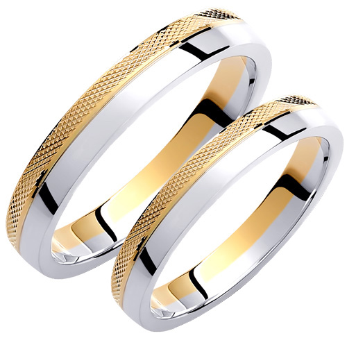 Βέρες από κίτρινο και λευκό χρυσό Κ14