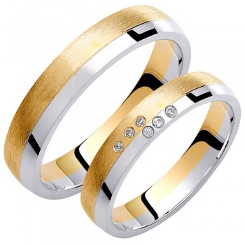 Βέρες από κίτρινο και λευκό χρυσό Κ14