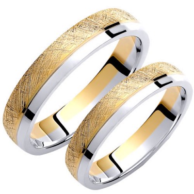 Βέρες από κίτρινο και λευκό χρυσό Κ14