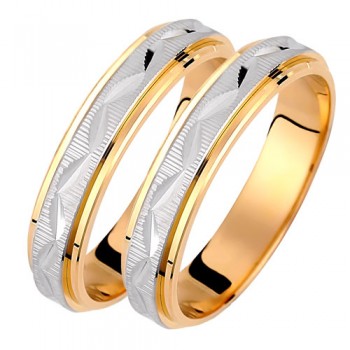 Σετ χρυσές δίχρωμες βέρες Κ14