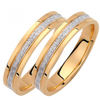 Σετ χρυσές δίχρωμες βέρες Κ14