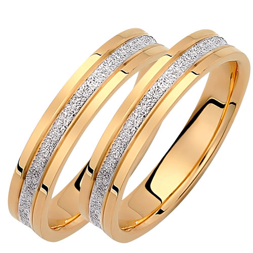 Σετ χρυσές δίχρωμες βέρες Κ14