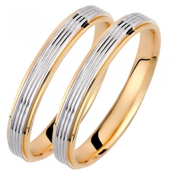 Σετ χρυσές δίχρωμες βέρες Κ14