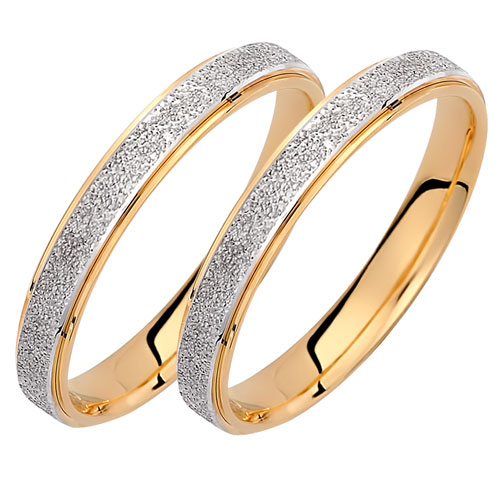 Σετ χρυσές δίχρωμες βέρες Κ14