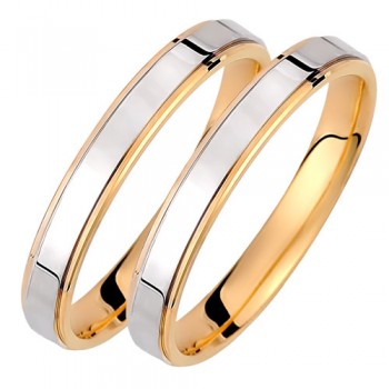 Σετ χρυσές δίχρωμες βέρες Κ14