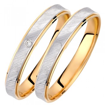 Σετ Βέρες από κίτρινο και λευκό χρυσό 14 καρατίων