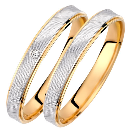 Σετ Βέρες από κίτρινο και λευκό χρυσό 14 καρατίων