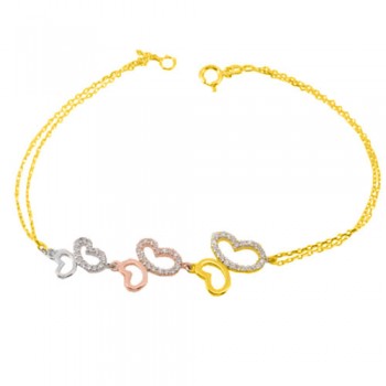 Χρυσό βραχιόλι Κ14 με ζιργκόν