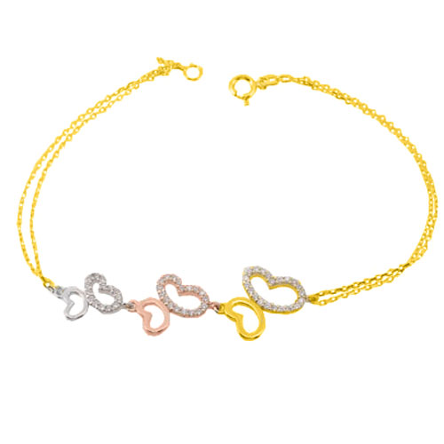 Χρυσό βραχιόλι Κ14 με ζιργκόν