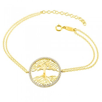 Χρυσό βραχιόλι δέντρο της ζωής Κ14