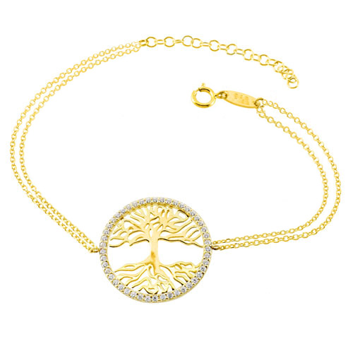 Χρυσό βραχιόλι δέντρο της ζωής Κ14