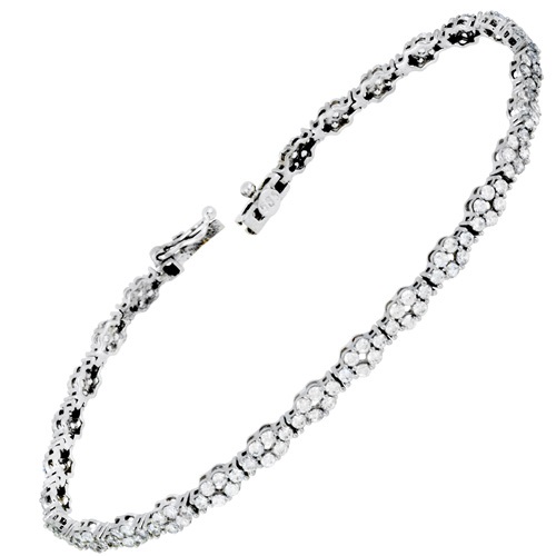 Λευκόχρυσο βραχιόλι ριβιέρα Κ14 με ζιργκόν