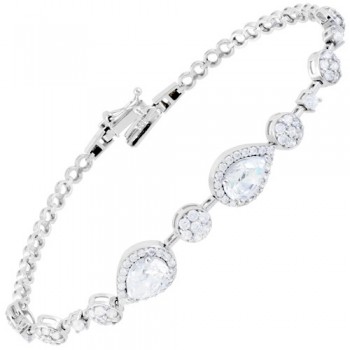 Λευκόχρυσο βραχιόλι Κ14 με ζιργκόν