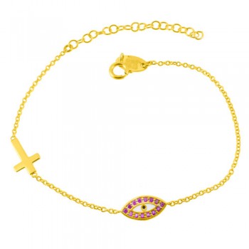 Χρυσό βραχιόλι μάτι Κ14