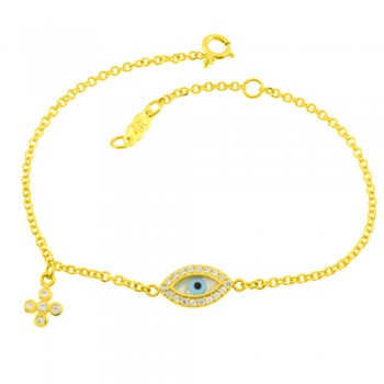 Χρυσό βραχιόλι μάτι Κ14