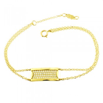 Χρυσό βραχιόλι Κ14 με ζιργκόν