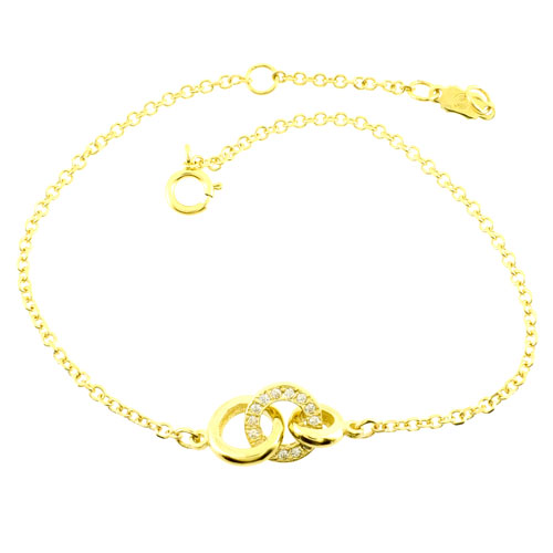 Χρυσό βραχιόλι Κ14 με ζιργκόν