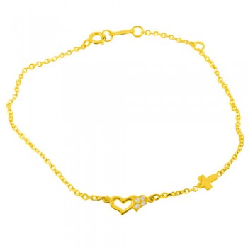 Χρυσό βραχιόλι Κ14 με ζιργκόν