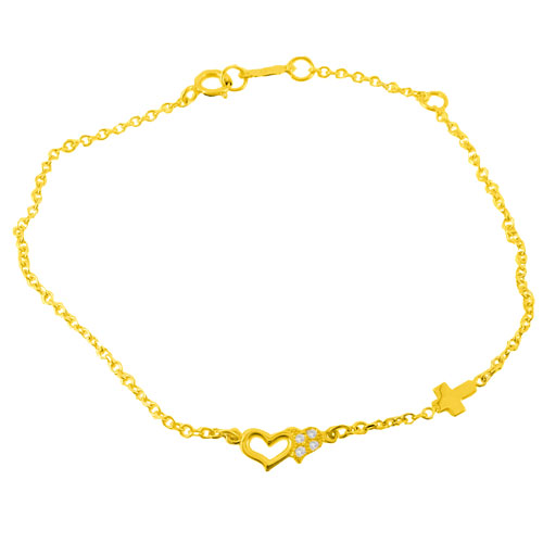 Χρυσό βραχιόλι Κ14 με ζιργκόν
