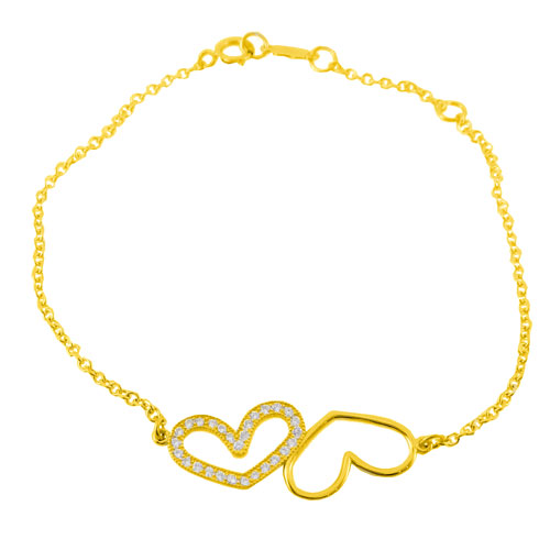 Χρυσό βραχιόλι Κ14 με ζιργκόν