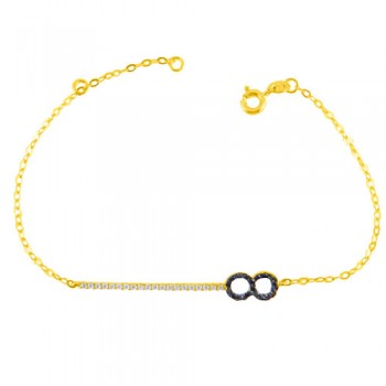 Χρυσό βραχιόλι μπάρα άπειρο Κ14