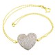 Χρυσό βραχιόλι καρδιά Κ14 με ζιργκόν