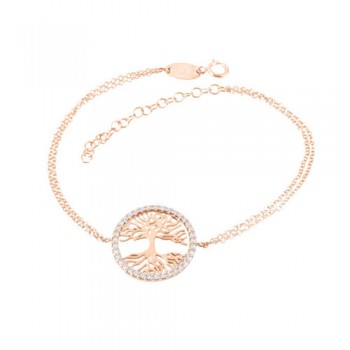 Βραχιόλι δέντρο της ζωής από ροζ χρυσό Κ14