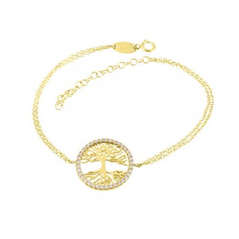 Χρυσό βραχιόλι δέντρο της ζωής Κ14