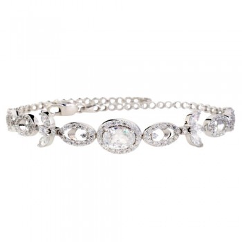 Λευκόχρυσο βραχιόλι Κ14 με ζιργκόν