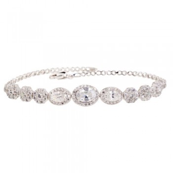 Λευκόχρυσο βραχιόλι Κ14 με ζιργκόν