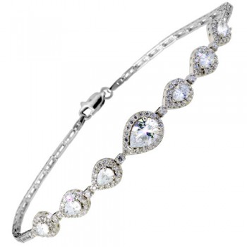 Λευκόχρυσο βραχιόλι Κ14 με ζιργκόν