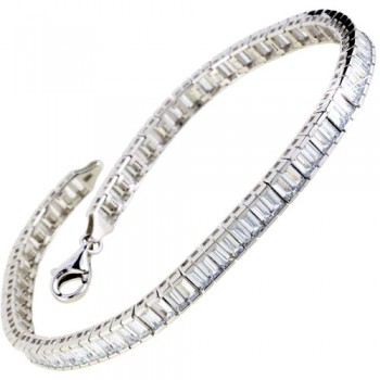 Λευκόχρυσο βραχιόλι "ριβιέρα" Κ14 με ζιργκόν