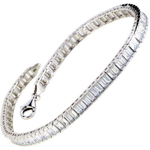 Λευκόχρυσο βραχιόλι "ριβιέρα" Κ14 με ζιργκόν