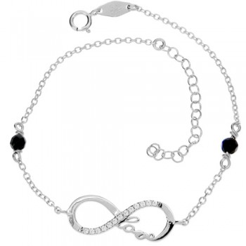 Λευκόχρυσο βραχιόλι love άπειρο Κ9