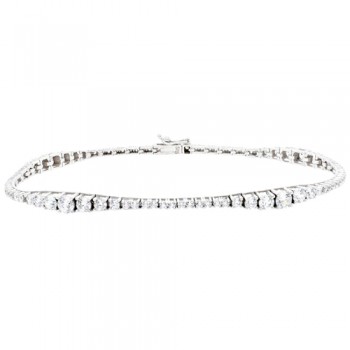 Λευκόχρυσο νυφικό βραχιόλι ριβιέρα Κ14 με ζιργκόν