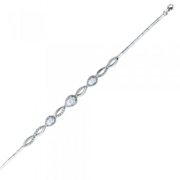 Λευκόχρυσο νυφικό βραχιόλι σταγόνες Κ14 