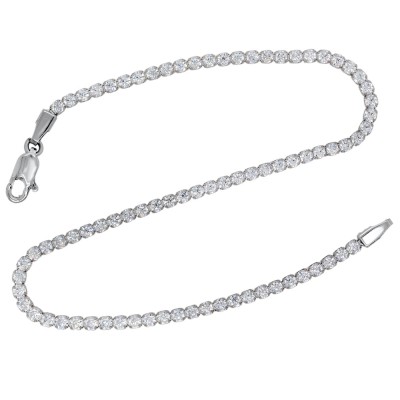 Λευκόχρυσο βραχιόλι ριβιέρα Κ14 με ζιργκόν