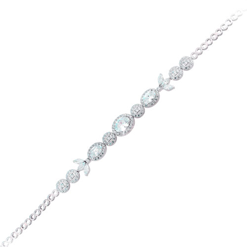 Λευκόχρυσο βραχιόλι Κ14 με ζιργκόν