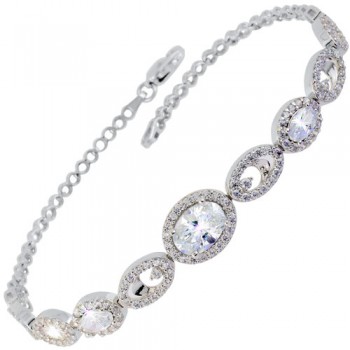 Λευκόχρυσο βραχιόλι Κ14 με ζιργκόν