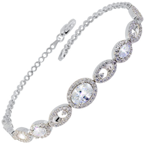 Λευκόχρυσο βραχιόλι Κ14 με ζιργκόν