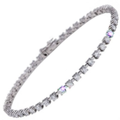 Λευκόχρυσο βραχιόλι ριβιέρα Κ14